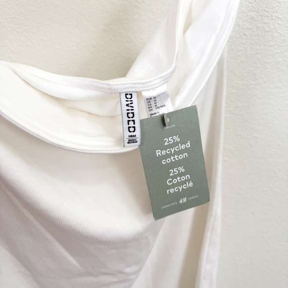 NWT H&M Divided White Mini Strapless Dress Women’s Size Medium - Picture 2 of 4
